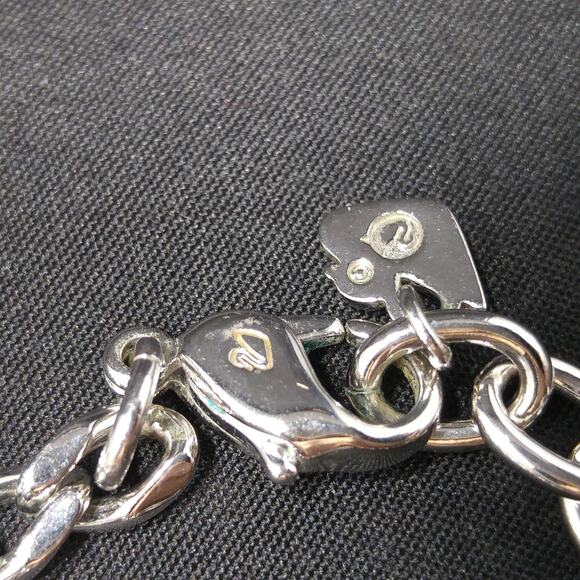 Vintage Swarovski AB Square Pendant Necklace Swan Logo Rhodium - Picture 5 of 9